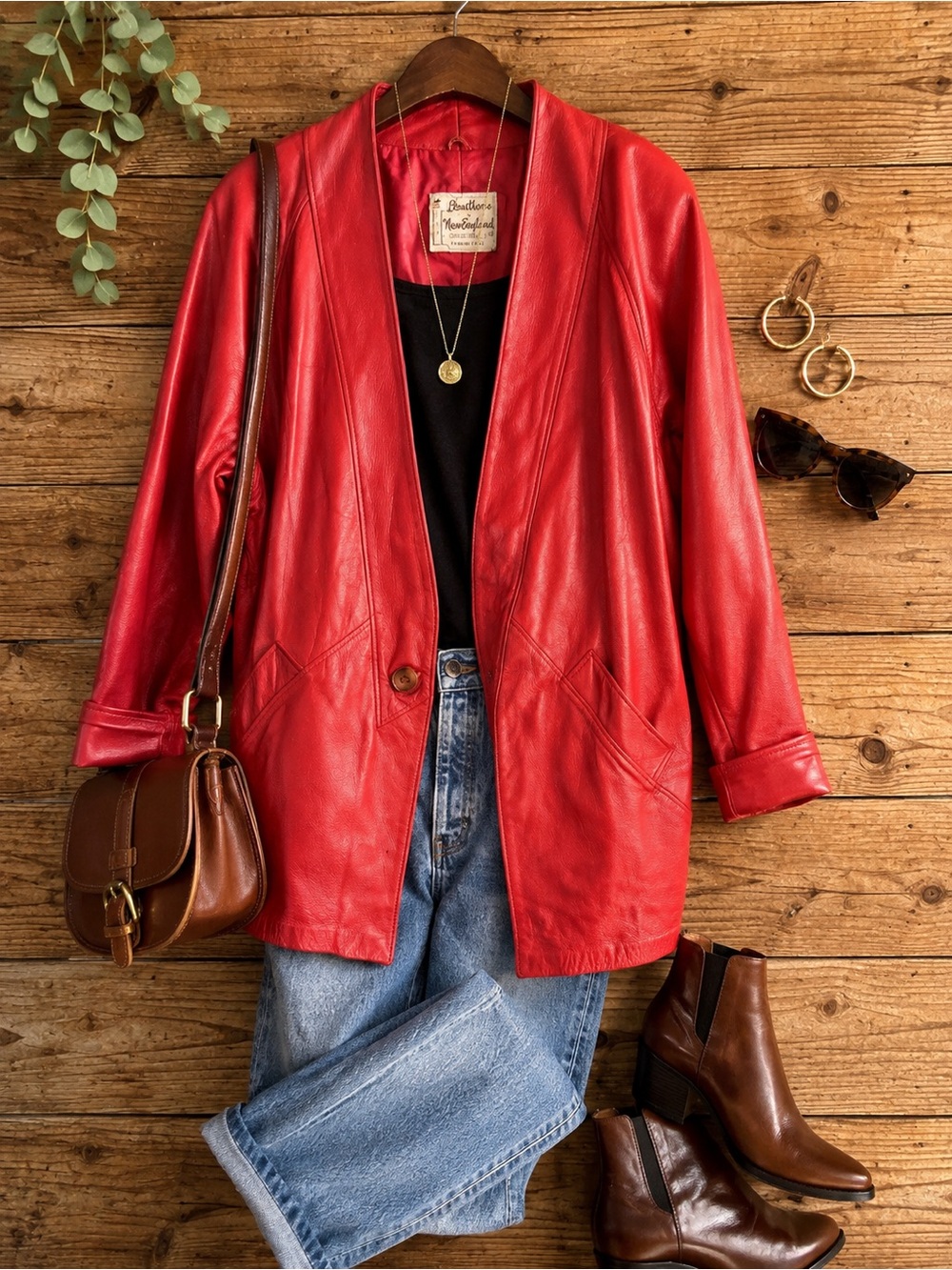 Vintage Leathers by New England Sports Wear Co Jacket - Red